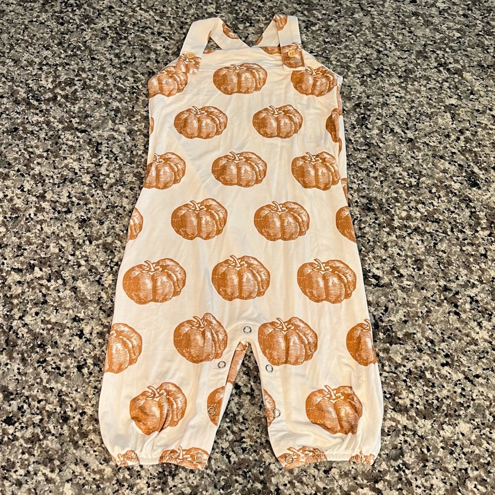 Kate Quinn Pumpkin Bubble Jumpsuit 12-18 month